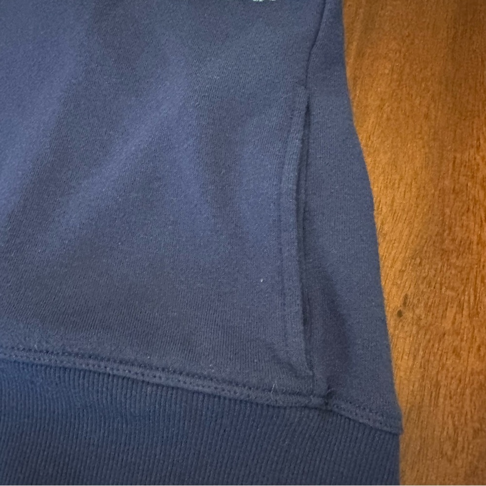 Tommy Hilfiger Sport Navy Blue Striped Logo Hooded Women’s Sweatshirt Large - Picture 6 of 7